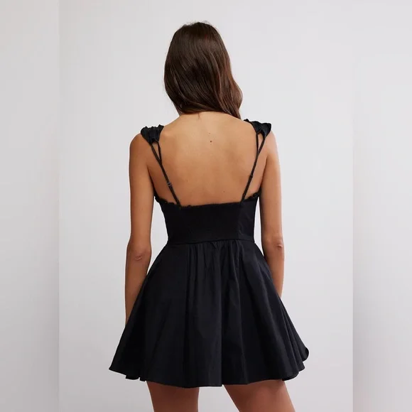 Free People Midnight Magic Sweetheart Neck Sleeveless Ruffle Dress,Small, $129 - Picture 7 of 13